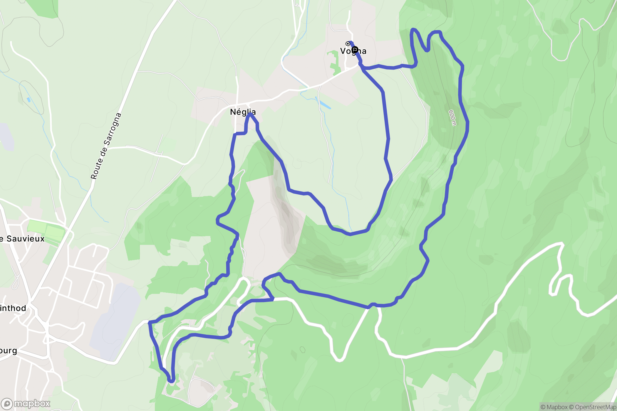 Arinthod : carte du parcours de randonnée - France