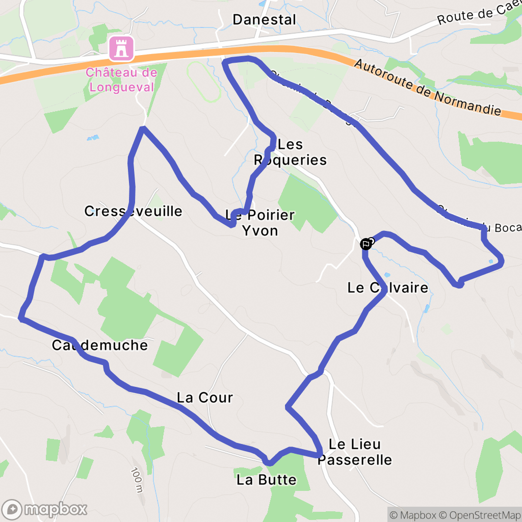 Cresseveuille : carte du parcours de randonnée - France