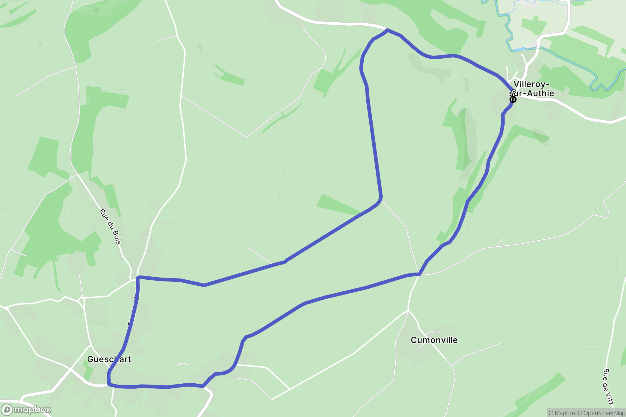 Vitz-sur-Authie : carte du parcours de randonnée - France