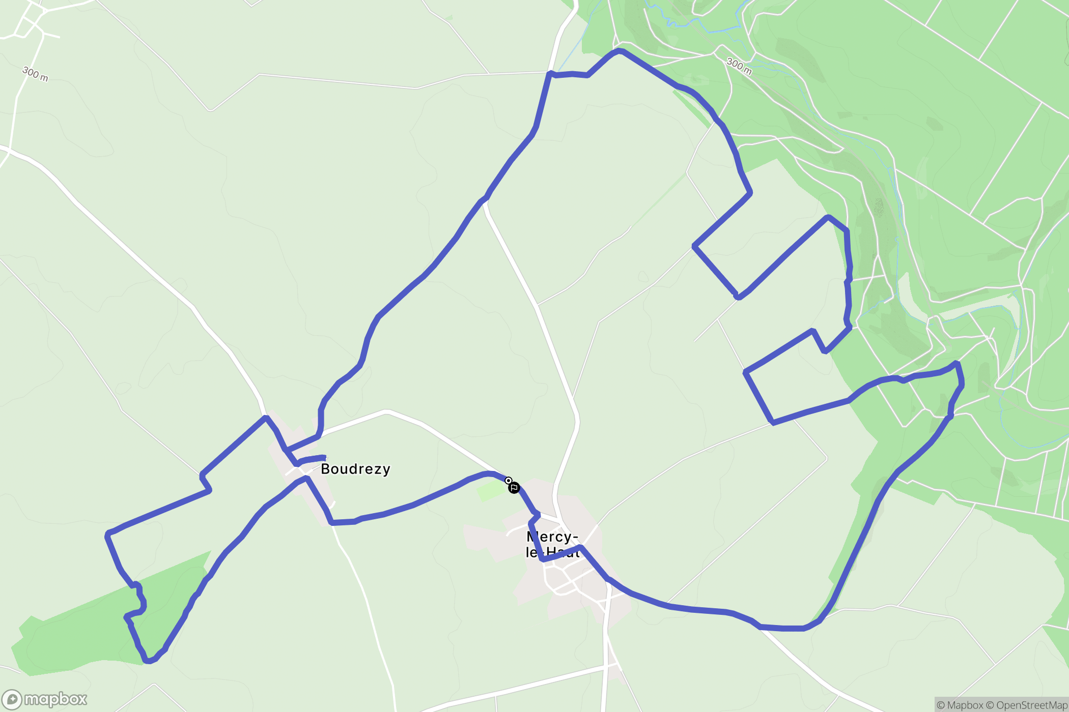 Mercy-le-Haut : carte du parcours de randonnée - France