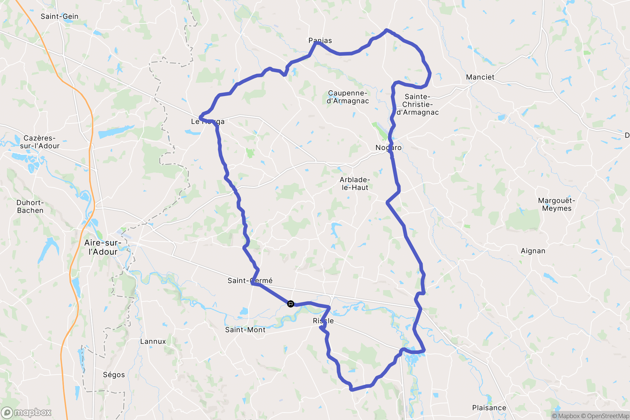 Tarsac : carte du parcours de randonnée - France