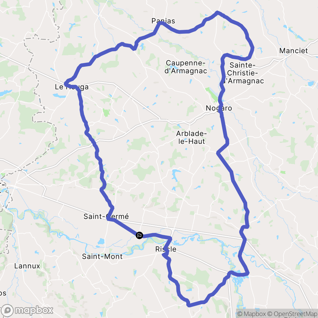 Tarsac : carte du parcours de randonnée - France