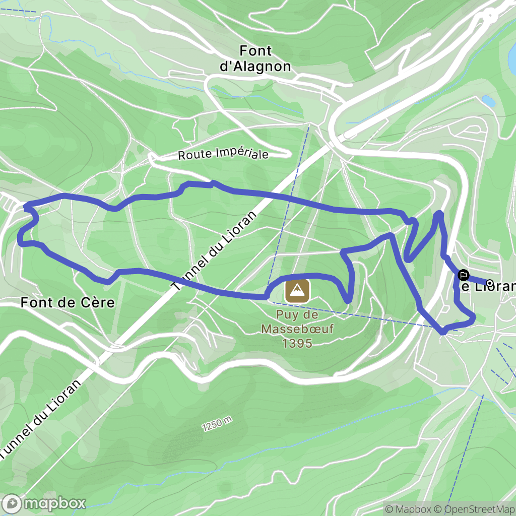 Laveissière : carte du parcours de randonnée - France