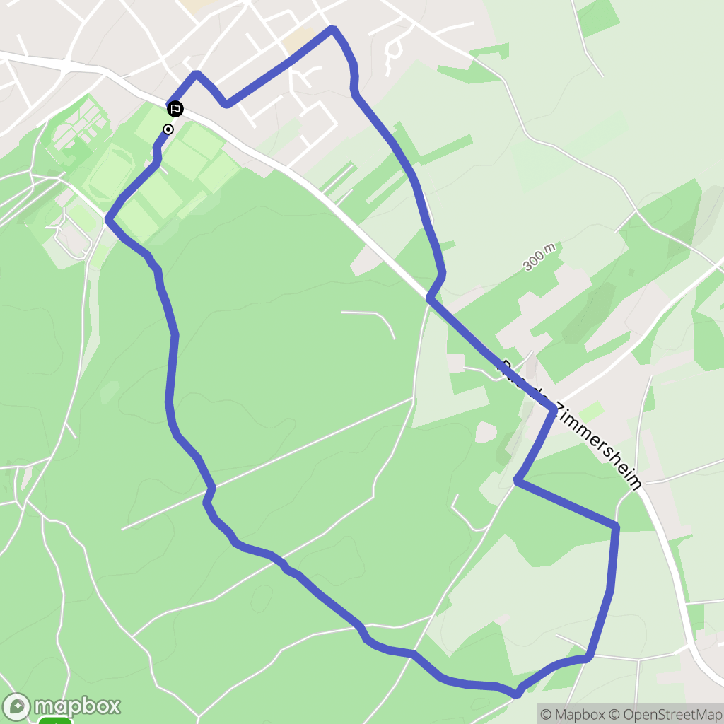 Riedisheim : carte du parcours de randonnée - France