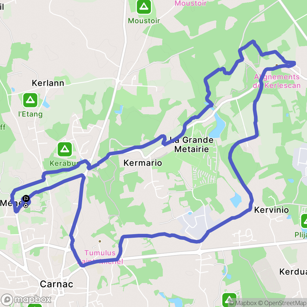 Carnac : carte du parcours de randonnée - France