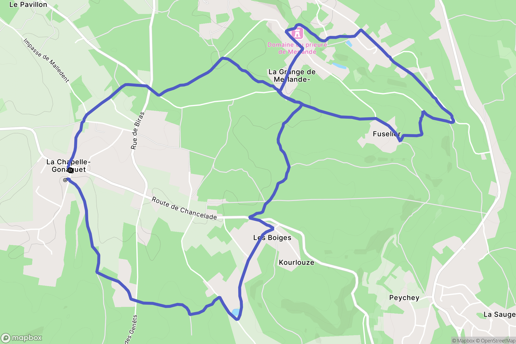 La Chapelle-Gonaguet : carte du parcours de randonnée - France