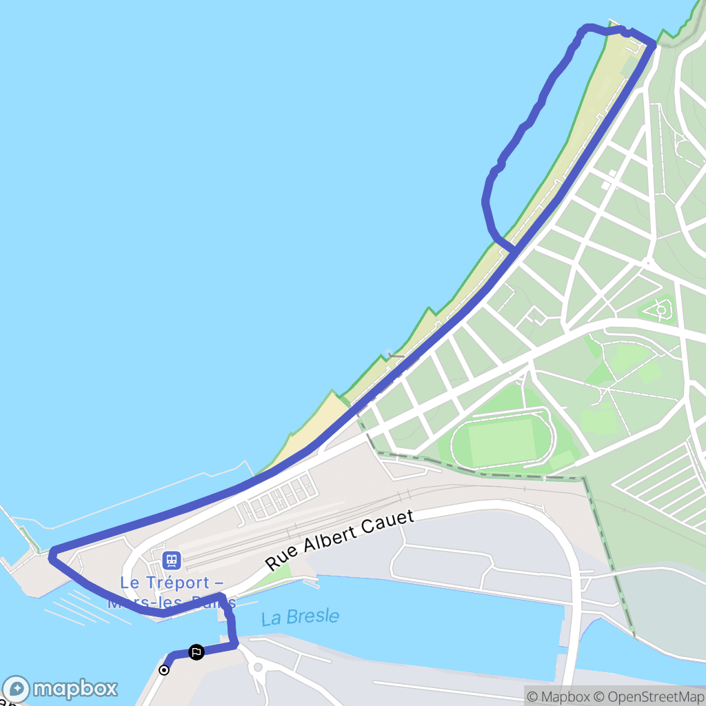 Le Tréport : carte du parcours de randonnée - France