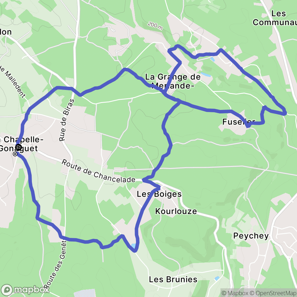 La Chapelle-Gonaguet : carte du parcours de randonnée - France