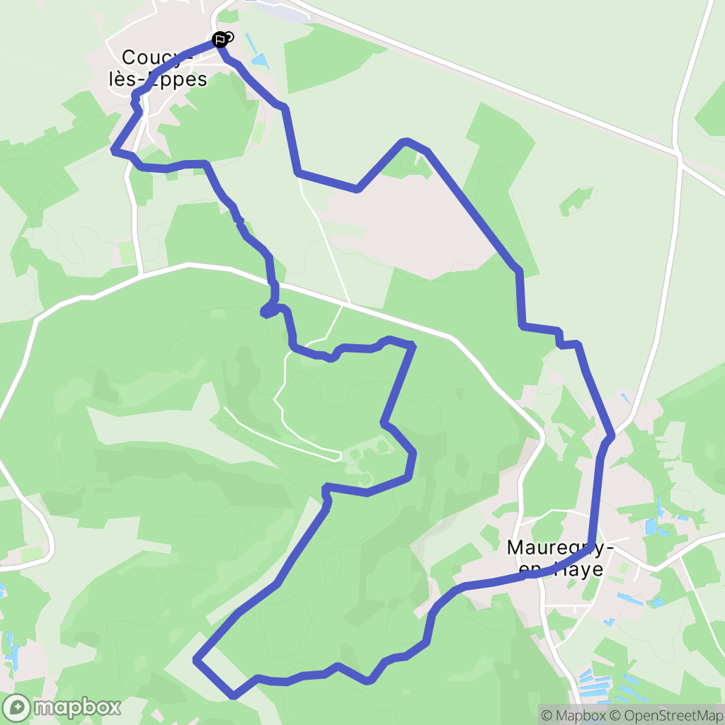 Coucy-lès-Eppes : carte du parcours de randonnée - France