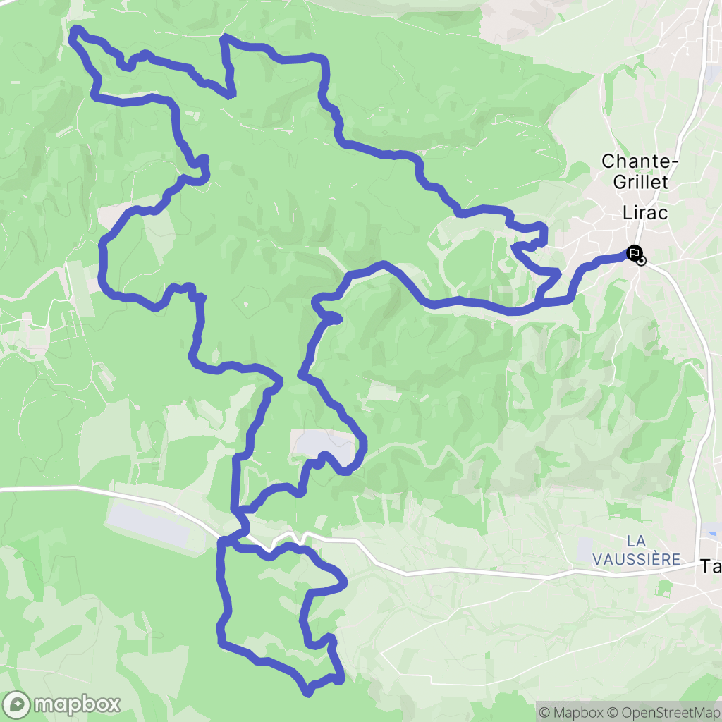 Lirac : carte du parcours de randonnée - France