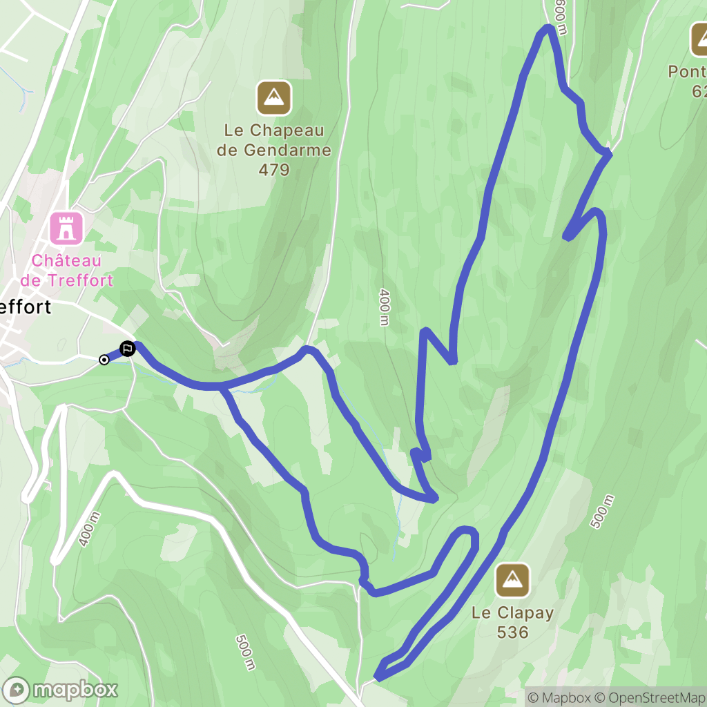 Val-Revermont : carte du parcours de randonnée - France