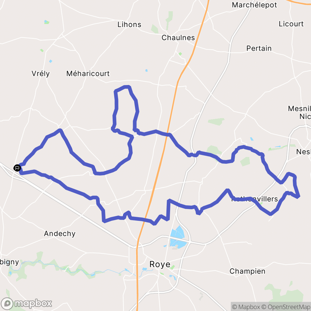 Bouchoir : carte du parcours de randonnée - France
