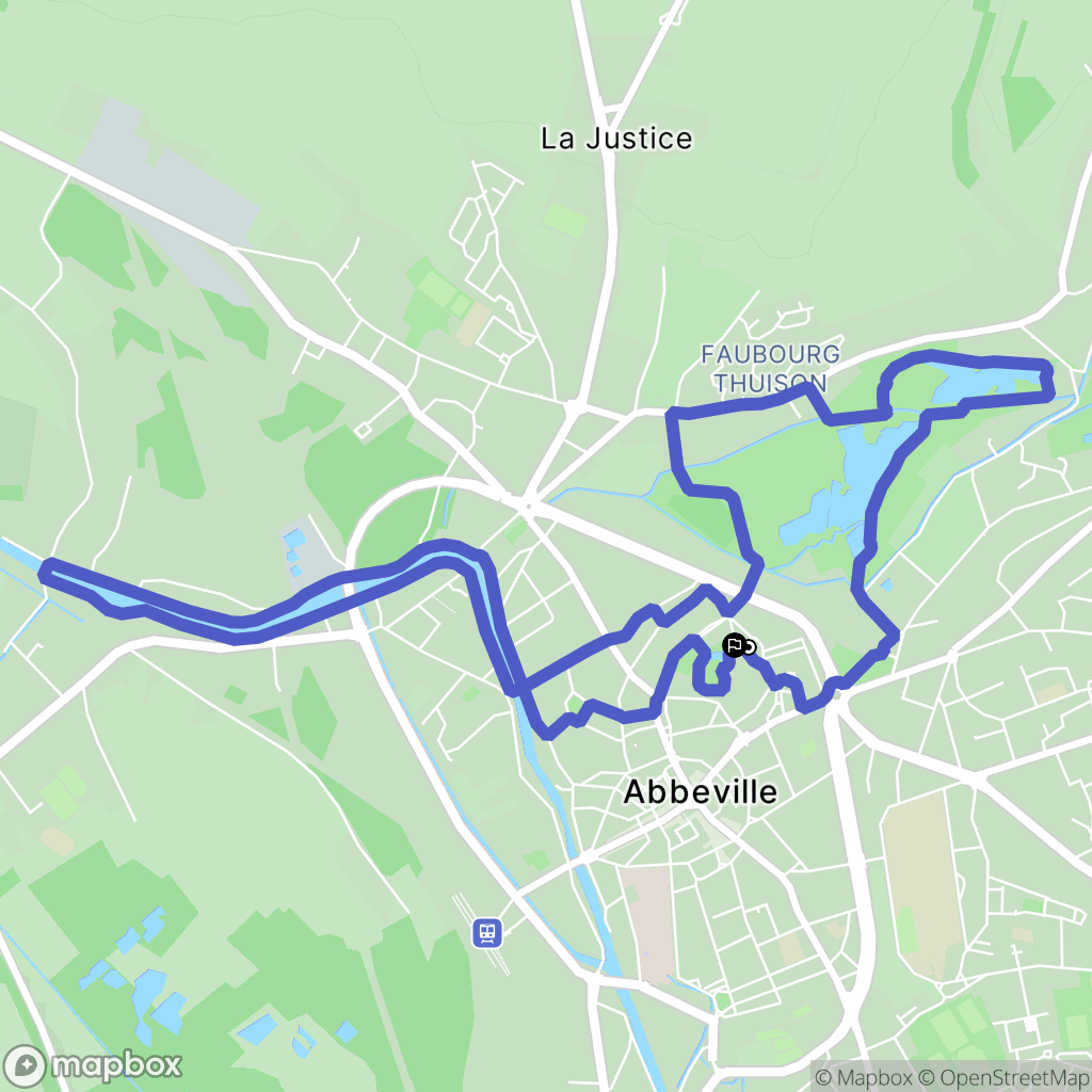 Abbeville : carte du parcours de randonnée - France