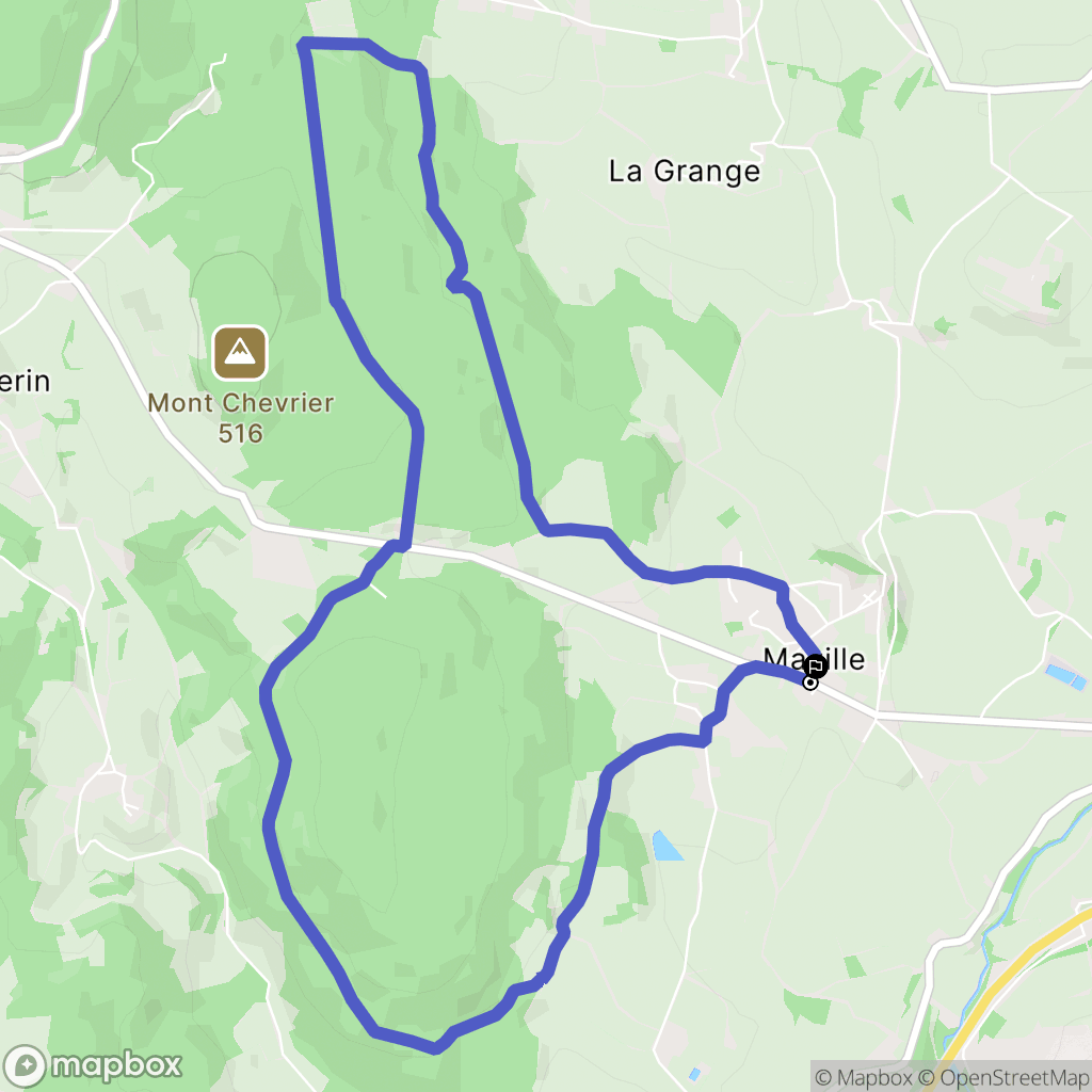 Mazille : carte du parcours de randonnée - France
