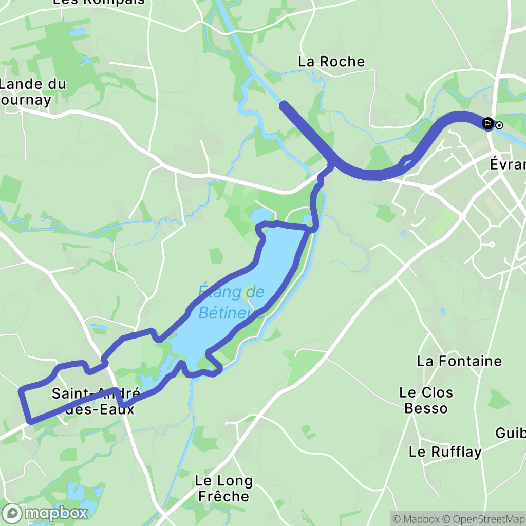 Évran : carte du parcours de randonnée - France