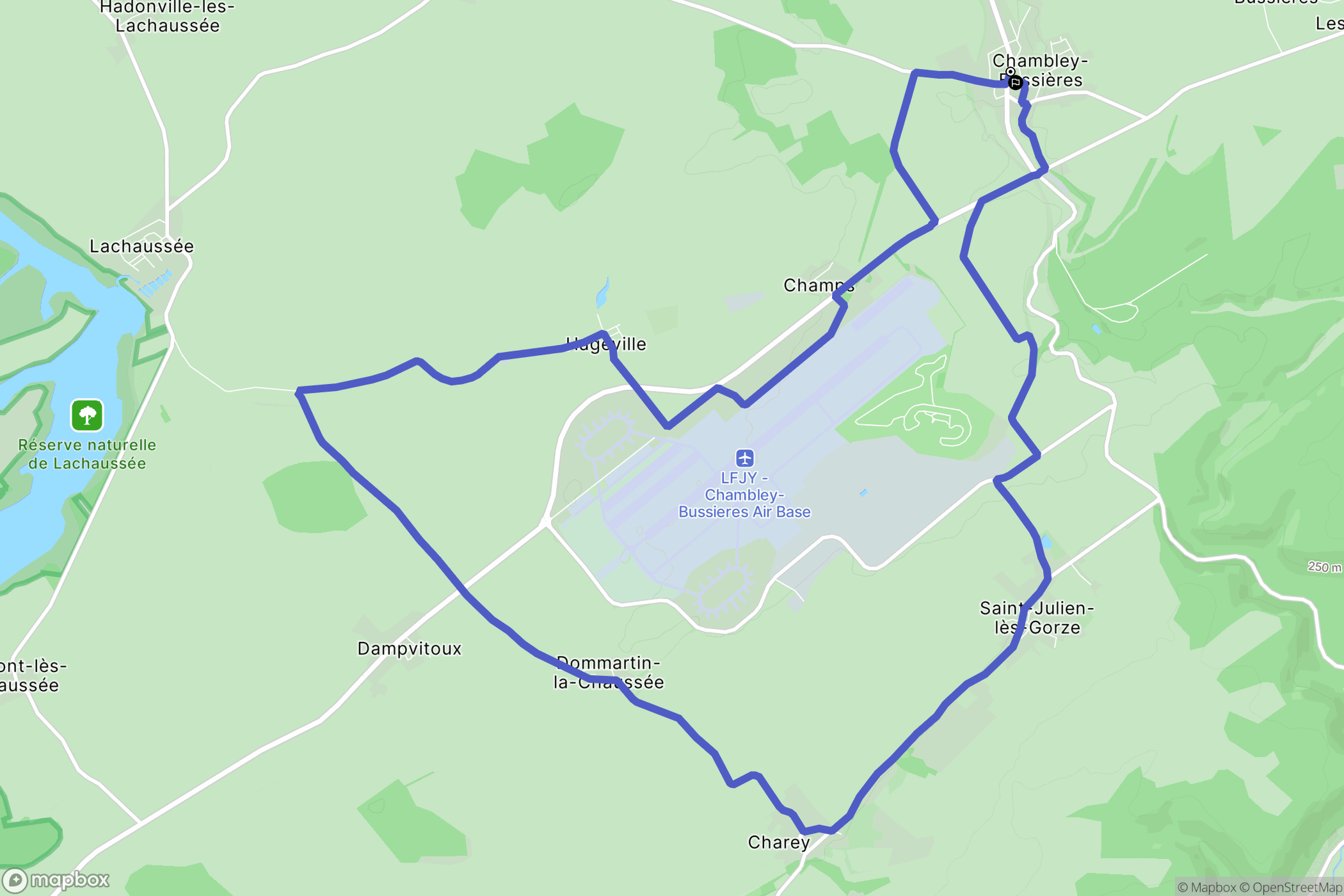 Chambley-Bussières : carte du parcours de randonnée - France