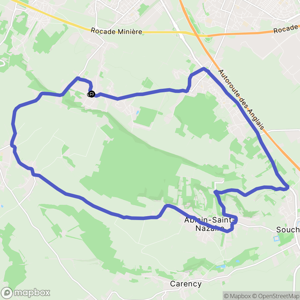 Bouvigny-Boyeffles : carte du parcours de randonnée - France