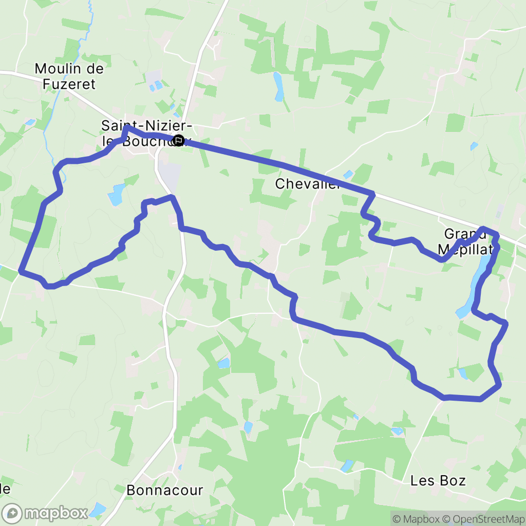 Saint-Nizier-le-Bouchoux : carte du parcours de randonnée - France