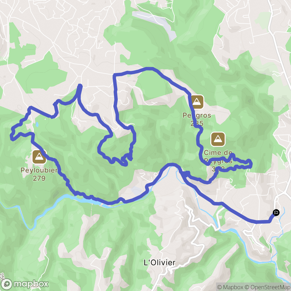 Auribeau-sur-Siagne : carte du parcours de randonnée - France