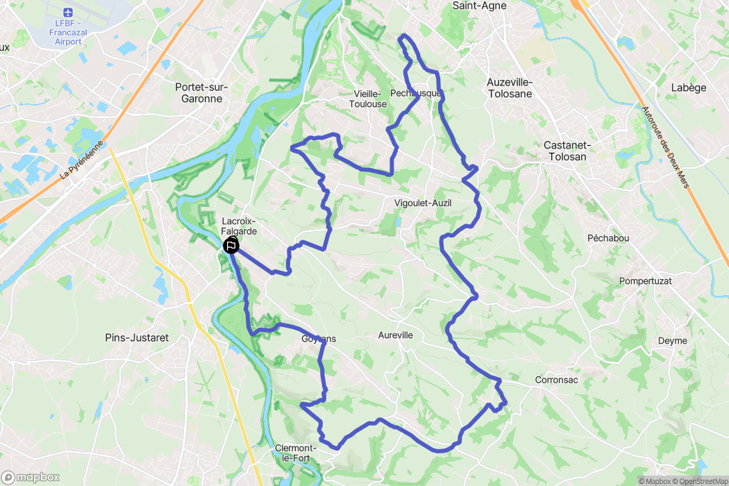 Lacroix-Falgarde : carte du parcours de randonnée - France