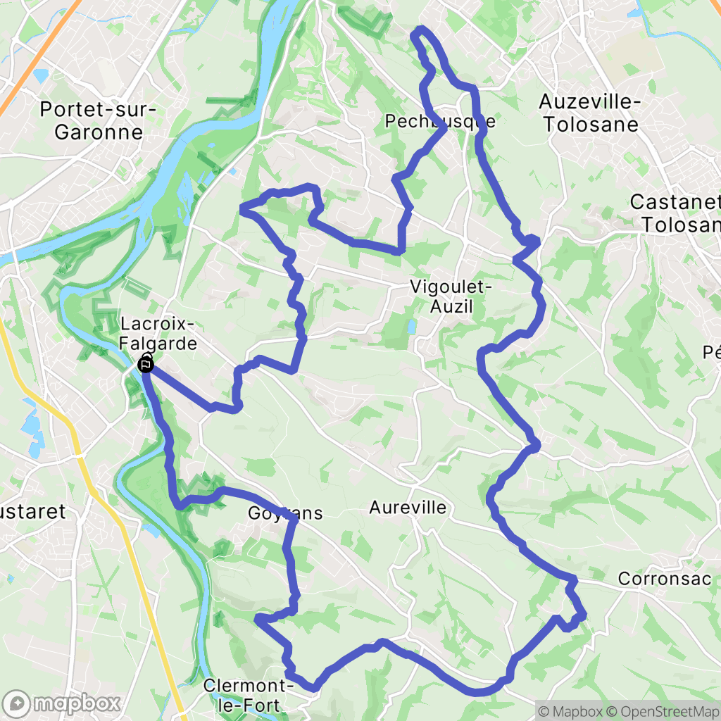 Lacroix-Falgarde : carte du parcours de randonnée - France