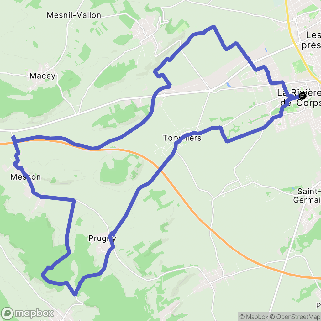 La Rivière-de-Corps : carte du parcours de randonnée - France