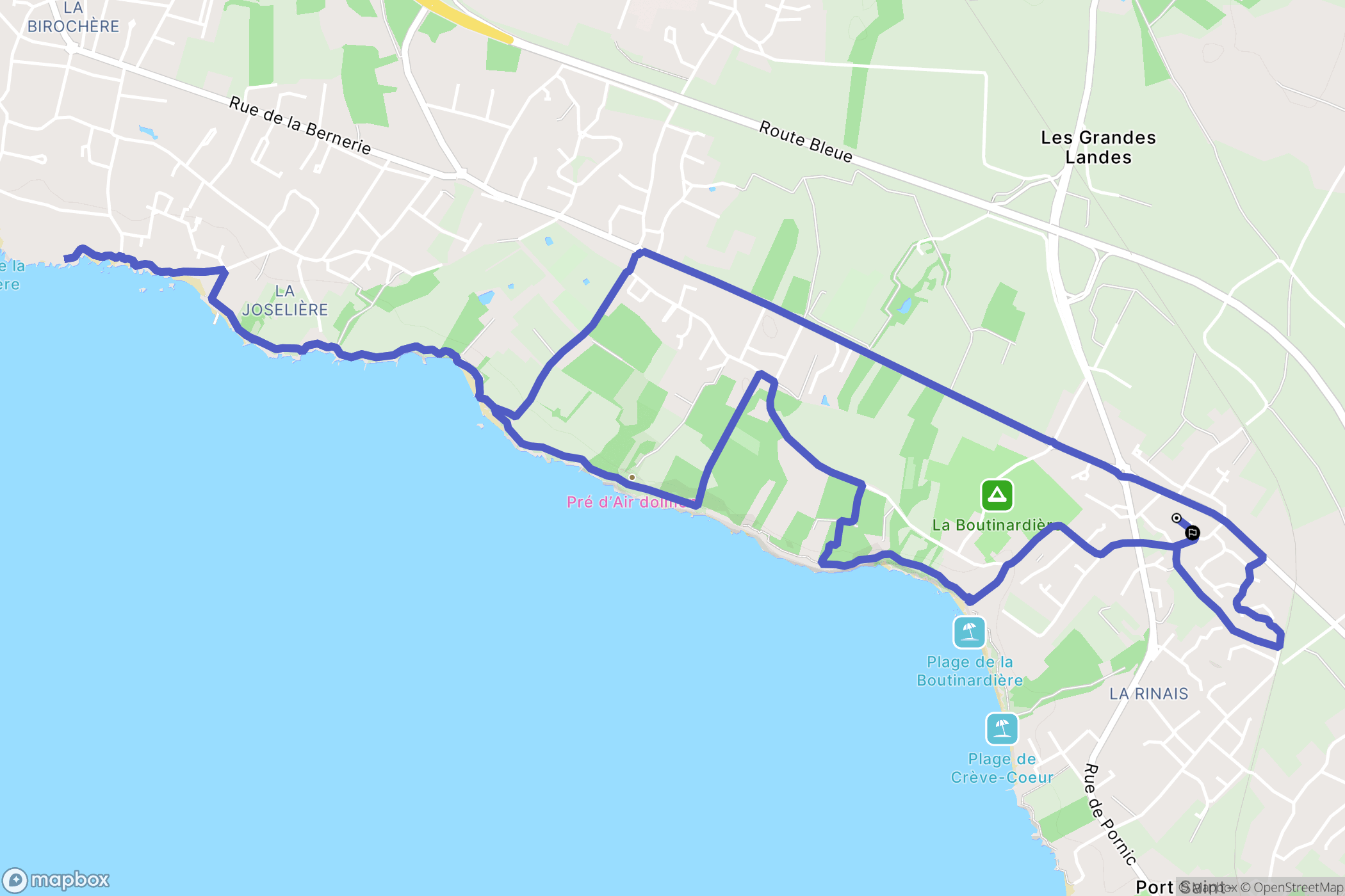 La Bernerie-en-Retz : carte du parcours de randonnée - France