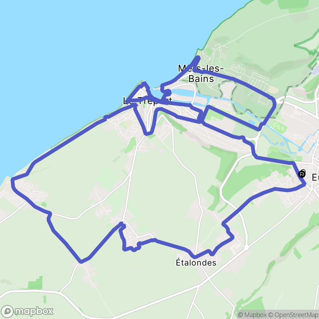 Eu : carte du parcours de randonnée - France
