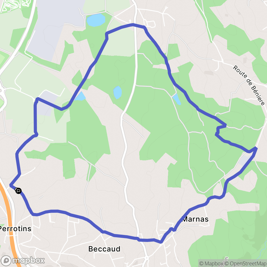 La Fouillouse : carte du parcours de randonnée - France