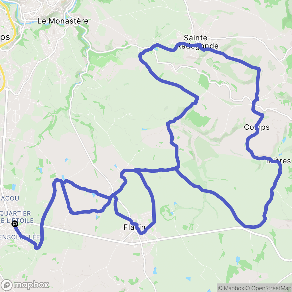 Luc-la-Primaube : carte du parcours de randonnée - France