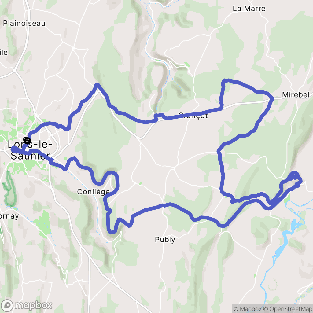 Lons-le-Saunier : carte du parcours de randonnée - France