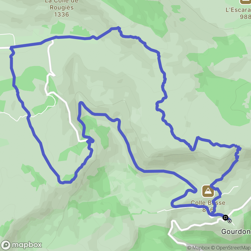 Gourdon : carte du parcours de randonnée - France