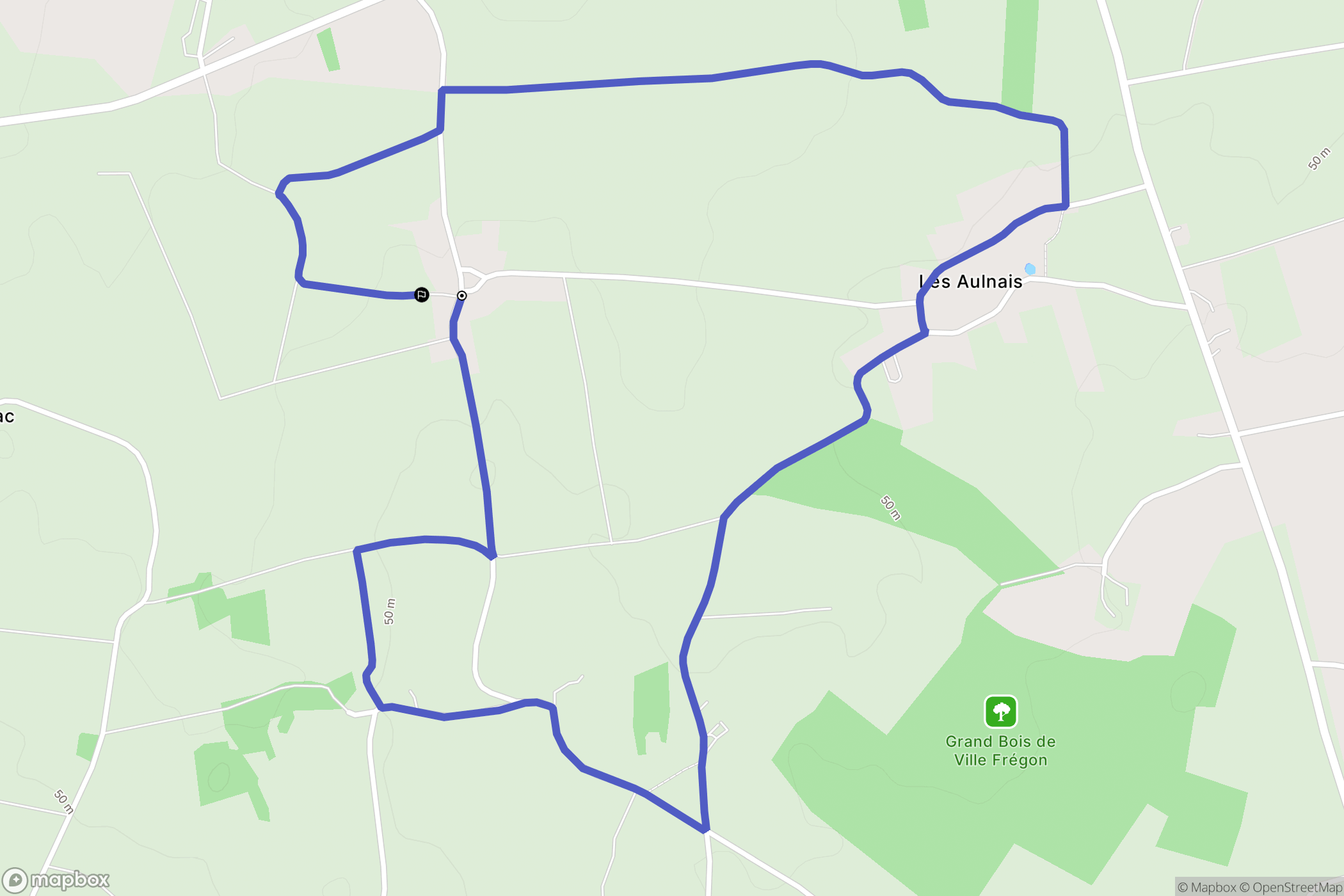 Bouvron : carte du parcours de randonnée - France