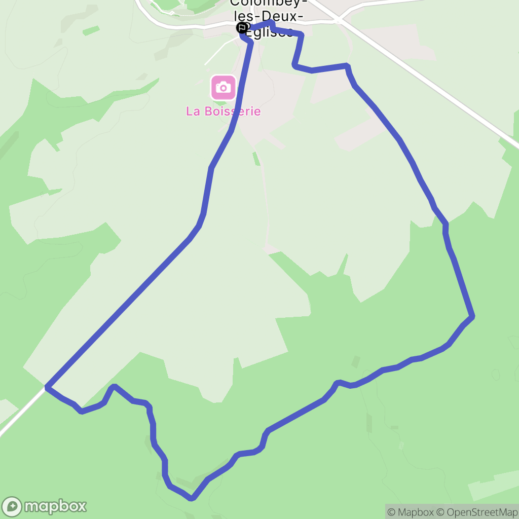 Colombey-les-Deux-Églises : carte du parcours de randonnée - France