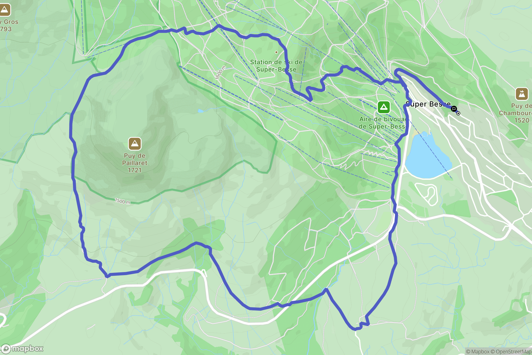 Besse-et-Saint-Anastaise : carte du parcours de randonnée - France