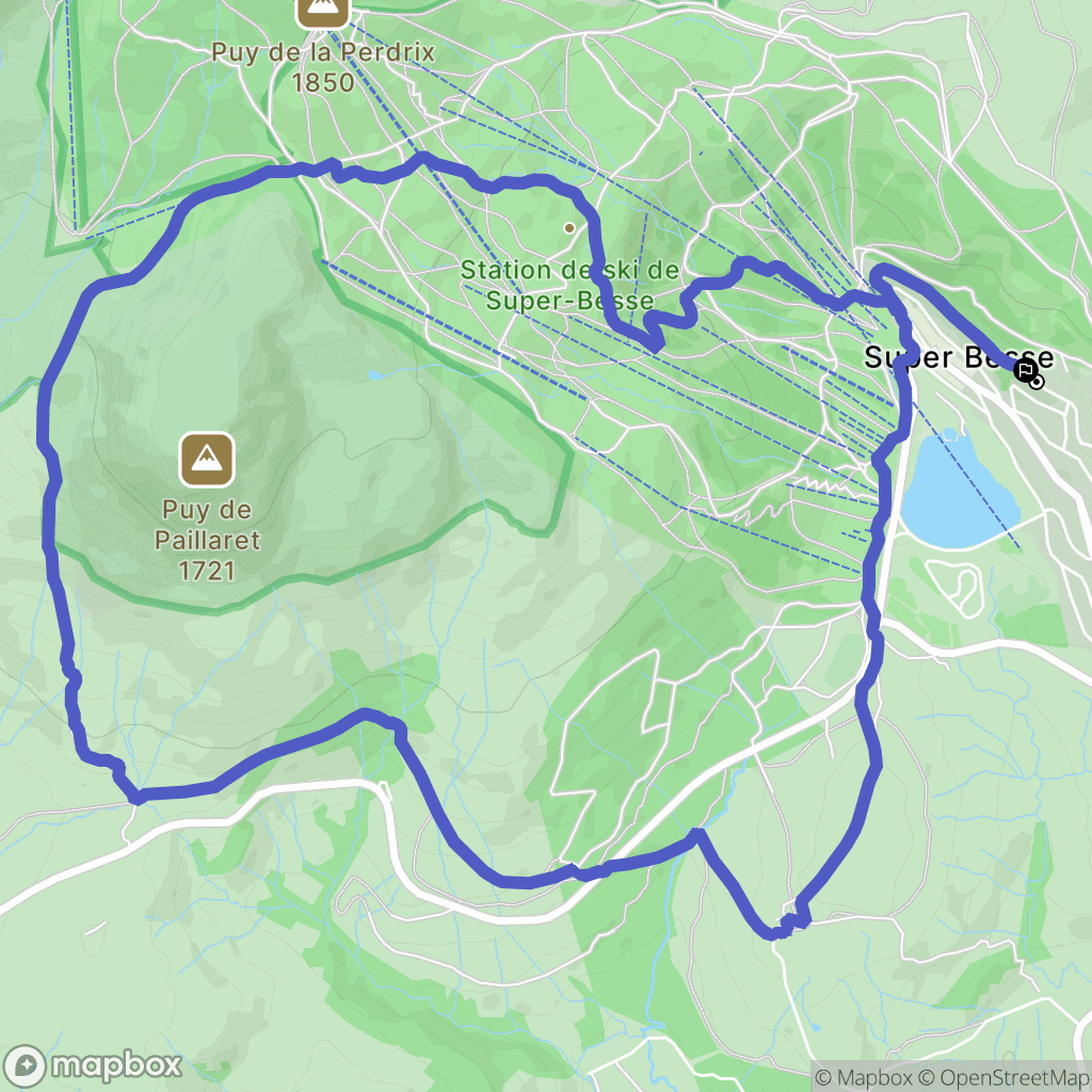 Besse-et-Saint-Anastaise : carte du parcours de randonnée - France