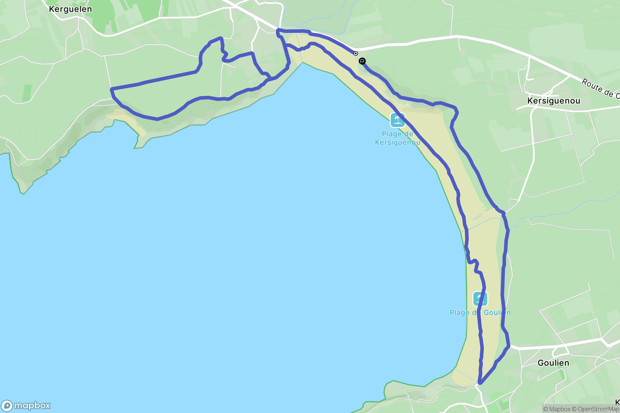 Crozon : carte du parcours de randonnée - France