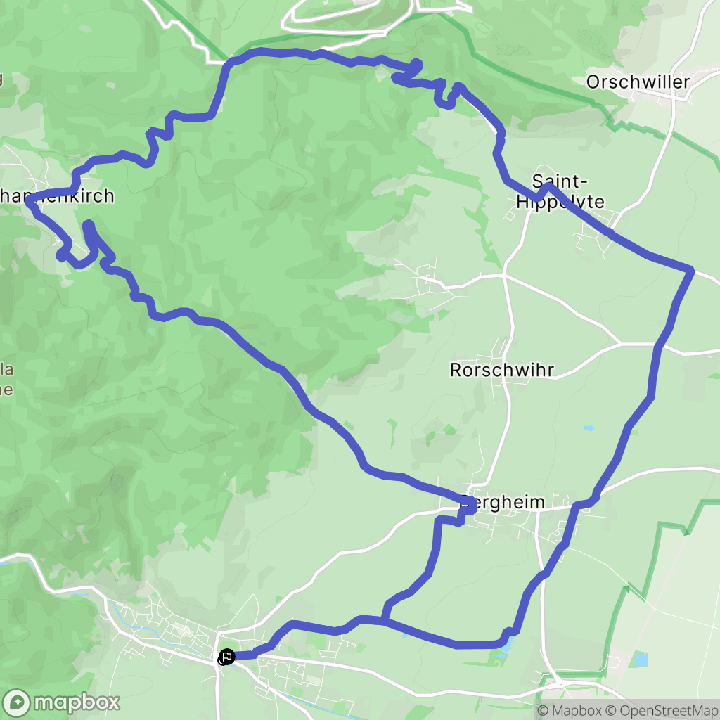 Ribeauvillé : carte du parcours de randonnée - France