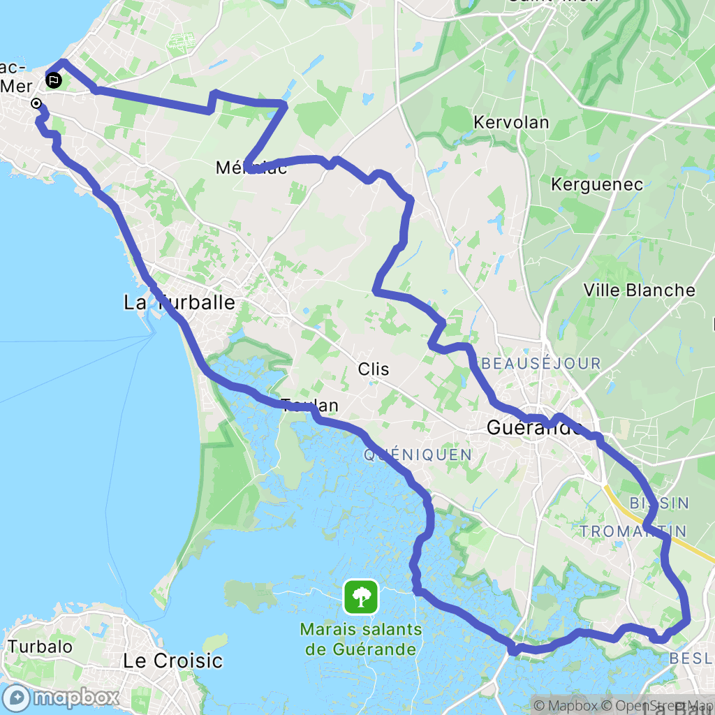 Piriac-sur-Mer : carte du parcours de randonnée - France