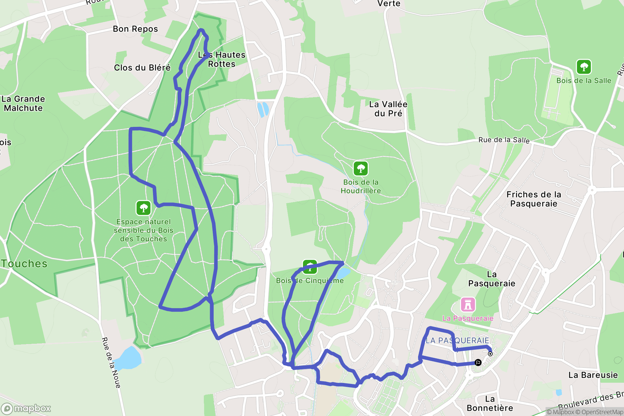 Ballan-Miré : carte du parcours de randonnée - France