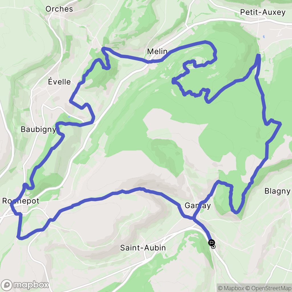 Saint-Aubin : carte du parcours de randonnée - France