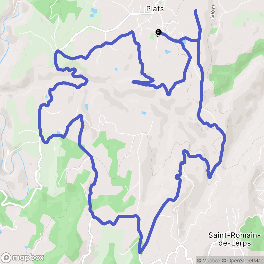 Plats : carte du parcours de randonnée - France