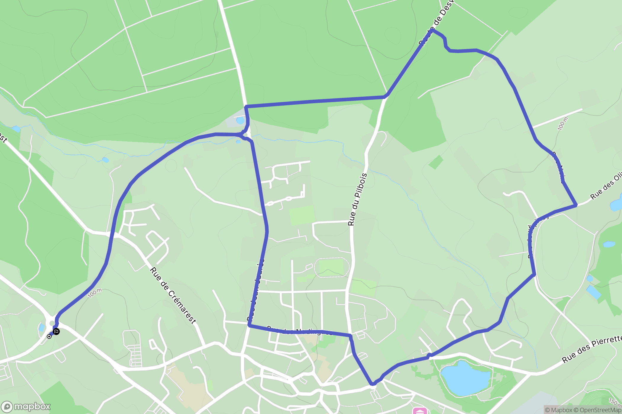 Longfossé : carte du parcours de randonnée - France