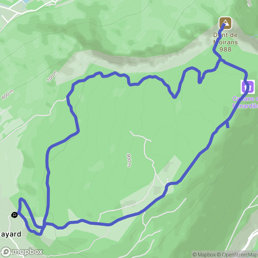 Montaud : carte du parcours de randonnée - France