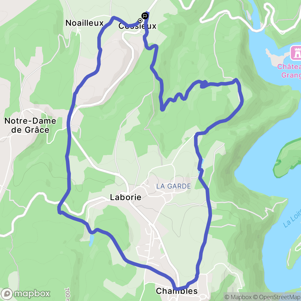 Chambles : carte du parcours de randonnée - France