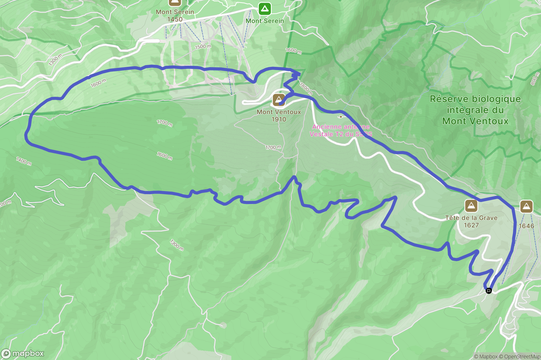 Bédoin : carte du parcours de randonnée - France