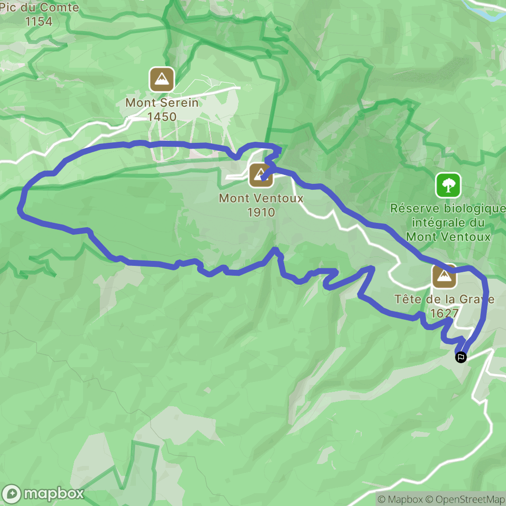 Bédoin : carte du parcours de randonnée - France