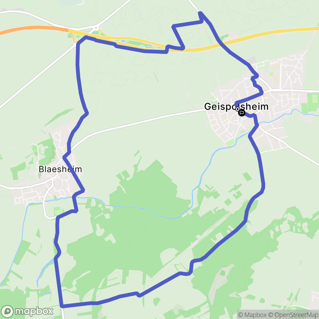 Geispolsheim : carte du parcours de randonnée - France
