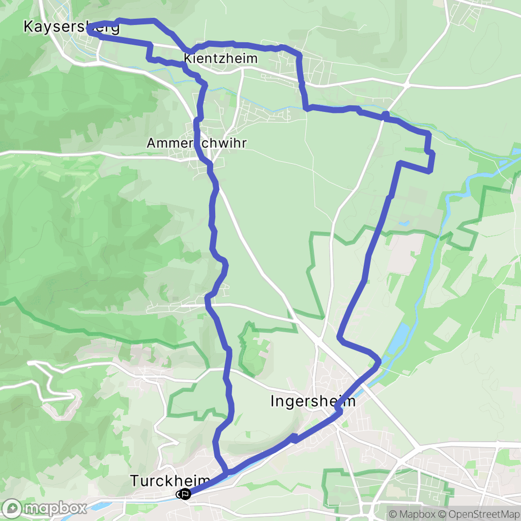 Turckheim : carte du parcours de randonnée - France