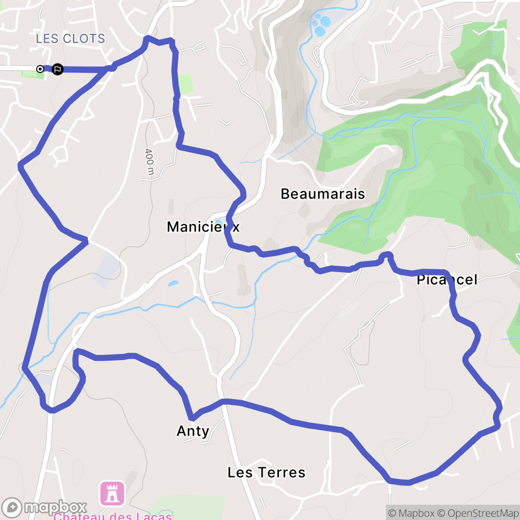 Roiffieux : carte du parcours de randonnée - France